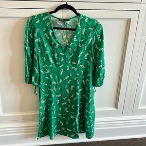 Maje green silk dress size 38. Never worn